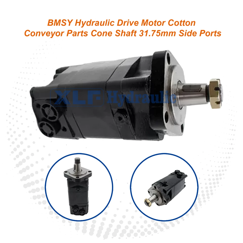 info-1-1 BMSY Hydraulic Drive Motor For Cotton Conveyors – 31.75mm Cone Shaft Side Ports